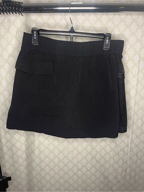 Black Athletic Skort with Side Mesh Panel